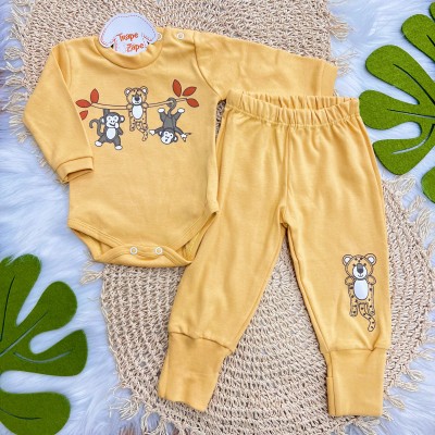  Kit 6 Peças - Safari Circus - Mostarda, Mescla e Marrom